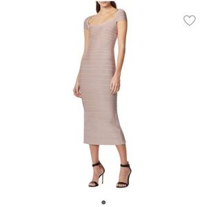 Herve Leger Dusty Rose Bandage Midi Maxi Dress